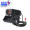 60W 3.0 Motorcycle or Bicycle  USB Fast Dual USB with Switch Voltmeter Waterproof 12V Power Supply Adapter