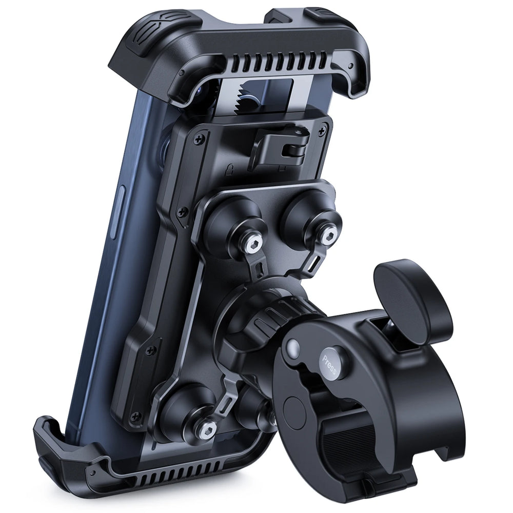 Motorcycle or bicycle Phone Mount Holder with Dual Vibration Dampener