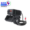 60W 3.0 Motorcycle or Bicycle  USB Fast Dual USB with Switch Voltmeter Waterproof 12V Power Supply Adapter