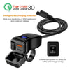 60W 3.0 Motorcycle or Bicycle  USB Fast Dual USB with Switch Voltmeter Waterproof 12V Power Supply Adapter
